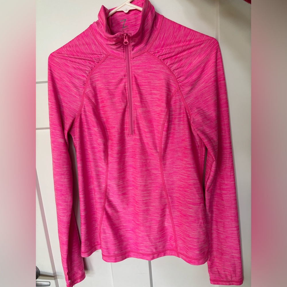 Vibrant pink long sleeve quarter zip athletic top for women, Z by Zella